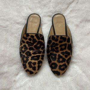 Michael Kors calfskin leopard print mules